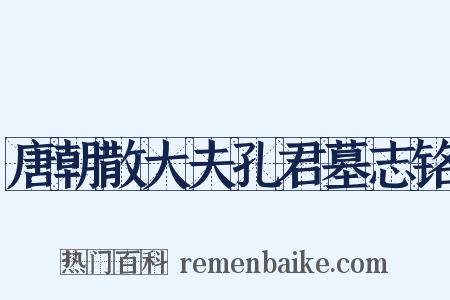 唐朝散大夫孔君墓志铭是什么意思的图片